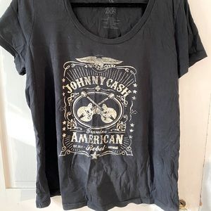 Zion Rootswear Johnny Cash Graphic T-Shirt: Size 1 (plus size women’s?)